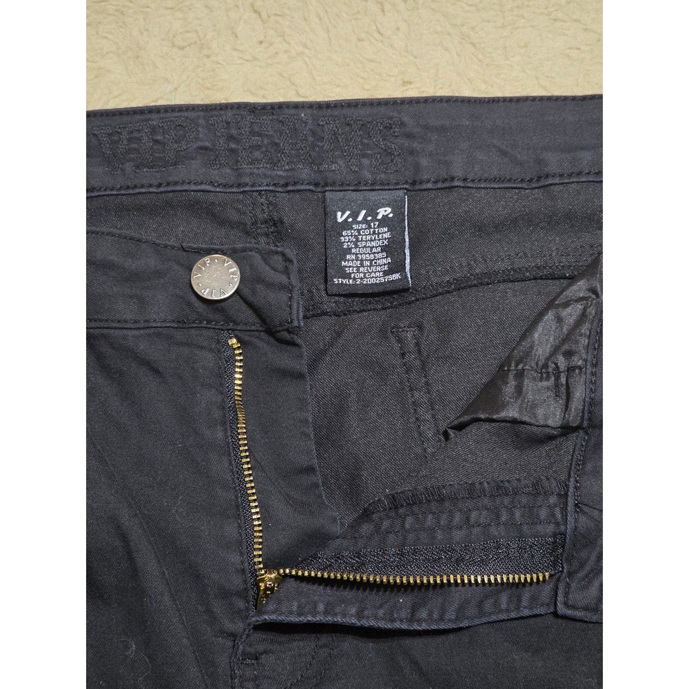 V.I.P. Jeans Black Cargo Joggers Size 17 - Picture 4 of 6